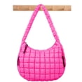 thumbnail image 1 of Bolso Iqimott acolchado de nailon con burbujas de nailon para mujer, color rojo, 1 of 7
