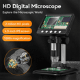 thumbnail image 3 of Digital Microscope, 4.3inch LCD USB Microscope, 1080P Magnifier with 8 Adjustable LED Lights, PC View, for Adults Kids, 3 of 4