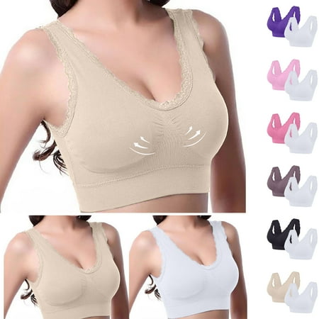 Kmdttou Fashion Shaper-mint Bra Push-Up Lace Splicing Glossy Comfortable Breathable Bra Underwear No Rims