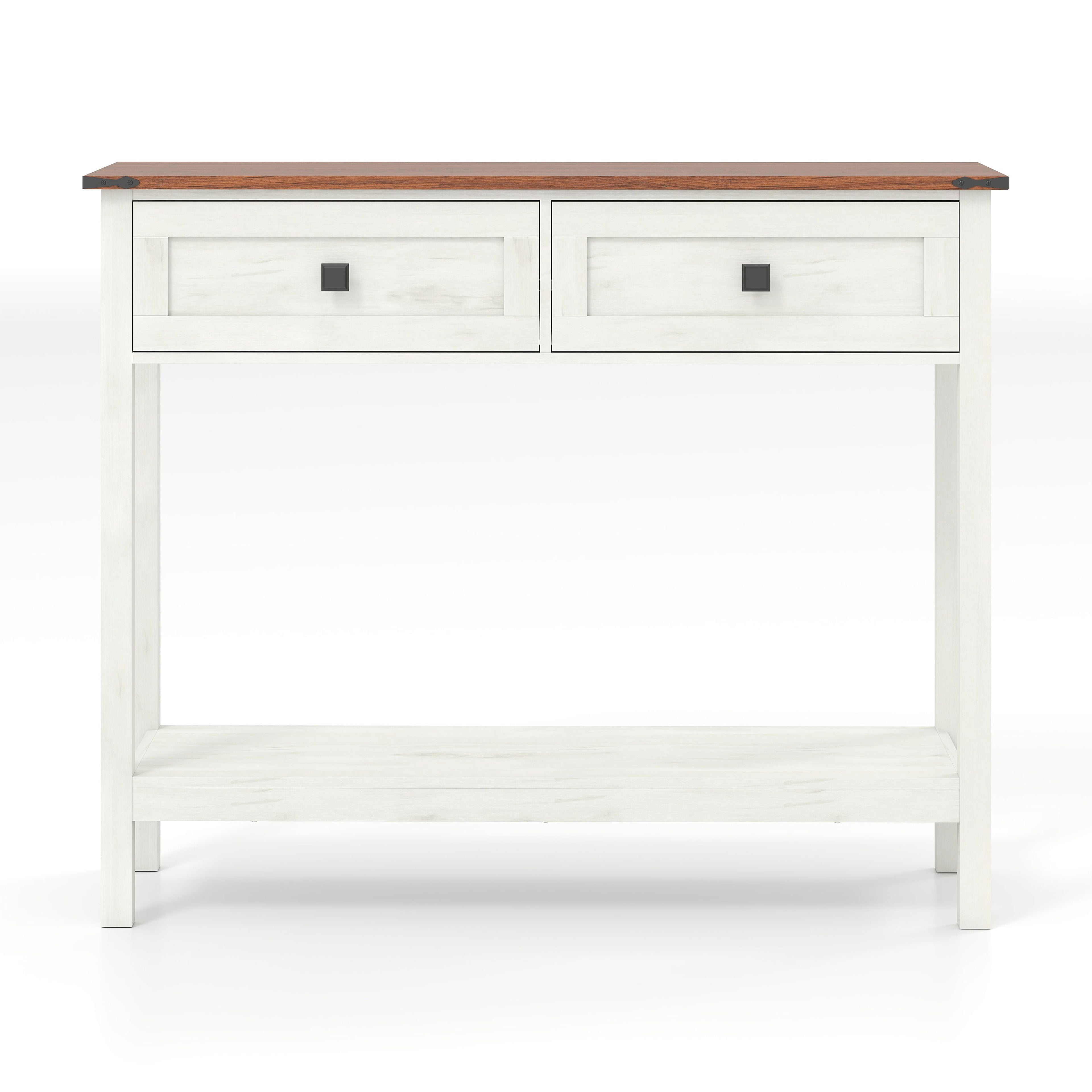 Aukfa Farmhouse Console Table,Side Table Sofa Table with Storage Drawer for Living room, Hallway,Antique White