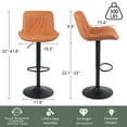 thumbnail image 5 of YOUNIKE Swivel Bar Stools Set of 2 Adjustable Leather Counter Barstool, Camel, 5 of 8