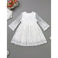 thumbnail image 2 of FYMNSI Baby Christening Dress White Baptism Gowns for Girl Infant Lace Long Sleeve Tulle Outfits 9-12 Months, 2 of 6