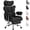 Black-Fixed Armrest, variant on Simple Deluxe 350lbs Executive Heavy Duty Office Chair for Big & Tall, PU Leather Ergonomic Reclining Desk Chair with Footrest, Pocket Spring Cushion, Black