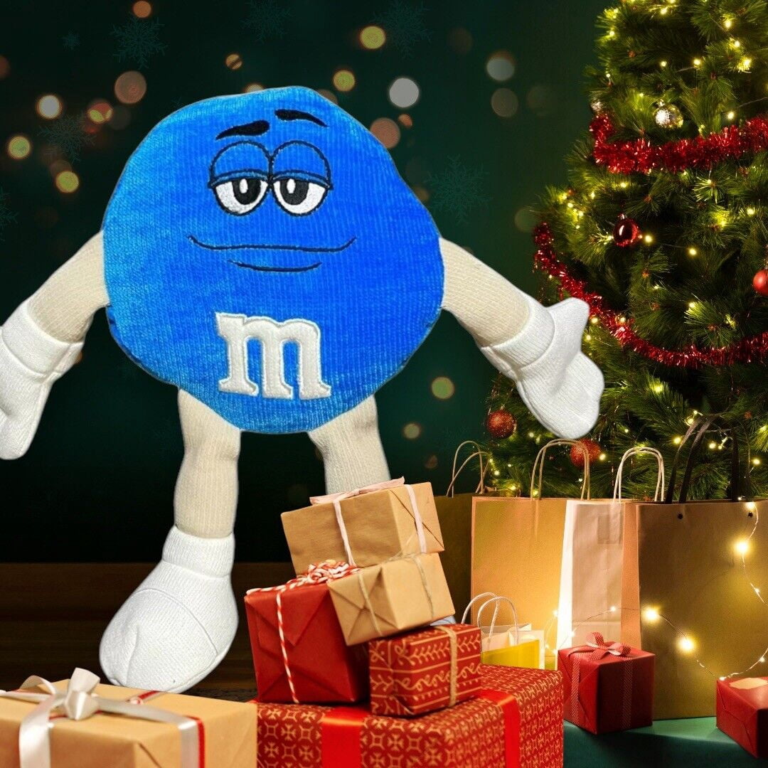 BLUE M&M Plush 15” Soft Stuffed Doll New M & M Authentic Holiday