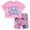 Pink, stitch & angel, variant on Disney Lilo & Stitch Angel Cropped Boxy T-Shirt and Bike Shorts Outfit Set Toddler to Big Kid