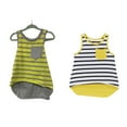 thumbnail image 2 of Kidsy Girls Striped Peruvian Cotton Tank Top – Bow On The Back, Pull On, Pocket – Lime Stripe, 8, 2 of 2