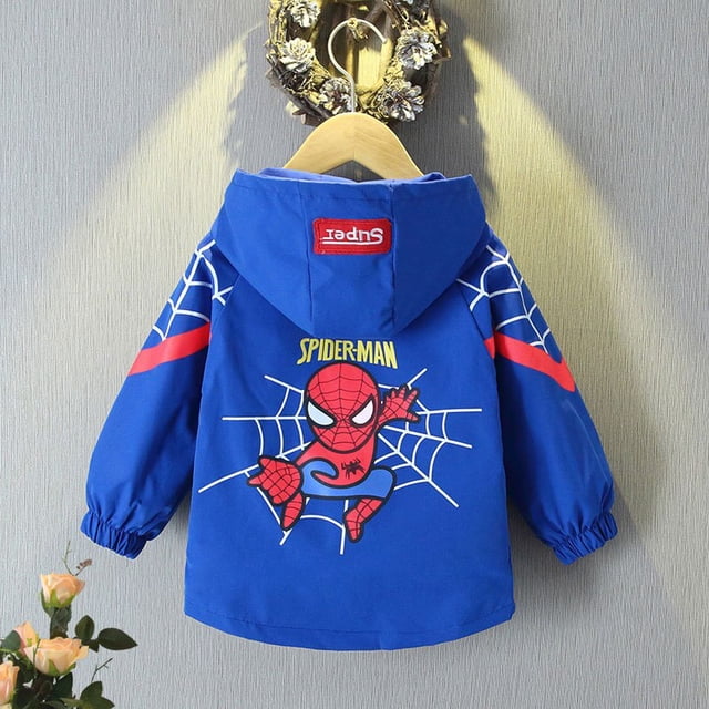 Chaquetas con capucha para niñas y niños, abrigos deportivos de primavera y otoño de 1 a 6 años, prendas de vestir exteriores de dibujos animados para niños, ropa informal para niños 130 Gao Jinjia LED