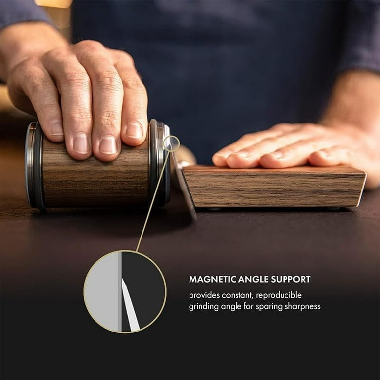 2023 HOT Sell Magnetic Rolling Knife Sharpener Tumbler 12 15 18 20 22  Degree Pentagon Wood
