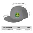 thumbnail image 2 of DouZhe Flat Brim Cap Snapback Hat, Cartoon Angry Alien Prints Adjustable Gray Adult Baseball Cap, 2 of 6