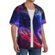 thumbnail image 2 of Balery Cosmic Cat Psychedelic Journey Camisa Casual de Manga Corta con Botones para Hombre, Texturizada, Estilo Cubano, para Playa, Verano-X-Large, 2 of 5
