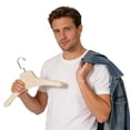 thumbnail image 6 of Wide Shoulder Coat Hanger for Fur Overcoat, Beige Plastic Household Clothes Hanger with Multi-Function Design for Closet Organization and Heavy Jackets,42.5cm, 6 of 9