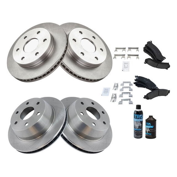 Front and Rear Brake Pad and Rotor Kit - Compatible with 2000 - 2006 Chevy Suburban 1500 4WD 2001 2002 2003 2004 2005