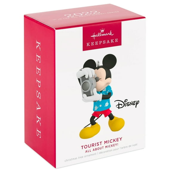 Hallmark Ornament 2022 Disney All About Mickey! #1 Tourist Mickey New Series *Click for Video