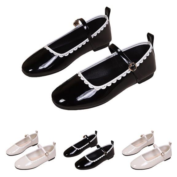 longantii Mary Jane Shoes Women Slip on Dressy Flats Shoes for Women 2026 New Vintage Non-Slip Shoes for School Formal Walking Black
