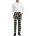 thumbnail image 2 of Lars Amadeus Men's Dress Pant Flat Front Stretch Business Plaid Pants, 2 of 6