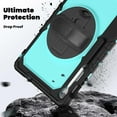 thumbnail image 4 of JINRAN Case for Samsung Galaxy Tab S10 FE+ Plus 13.1 Inch 2025 Model (X620/X626B), Heavy Duty Shockproof Protective Case with Screen Protector, 360° Rotating Stand, Hand/Shoulder Strap, 4 of 9