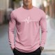 thumbnail image 1 of Amzcrzy - Sudadera Para Hombre, Estilo Casual, Con Estampado Deportivo, Manga Larga, Cuello Redondo, Color Rosa, Talla 2Xl, 1 of 5