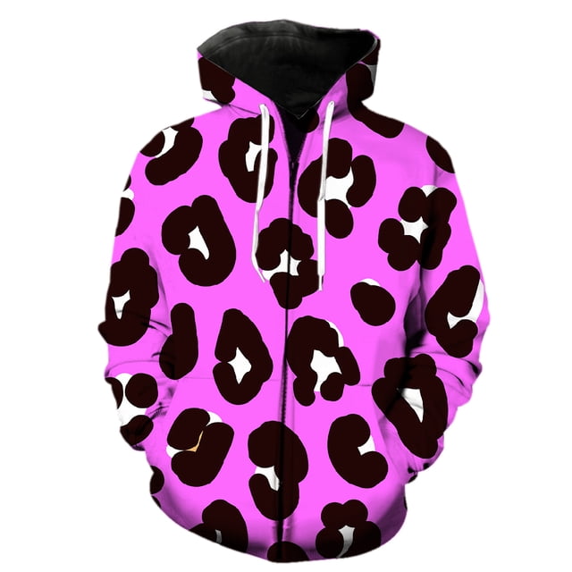 Sudadera con capucha y cremallera para hombre con textura de piel de animal, de manga larga y gran tamaño, para adolescentes, moda de primavera, con estampado 3D, divertida, unisex, genial