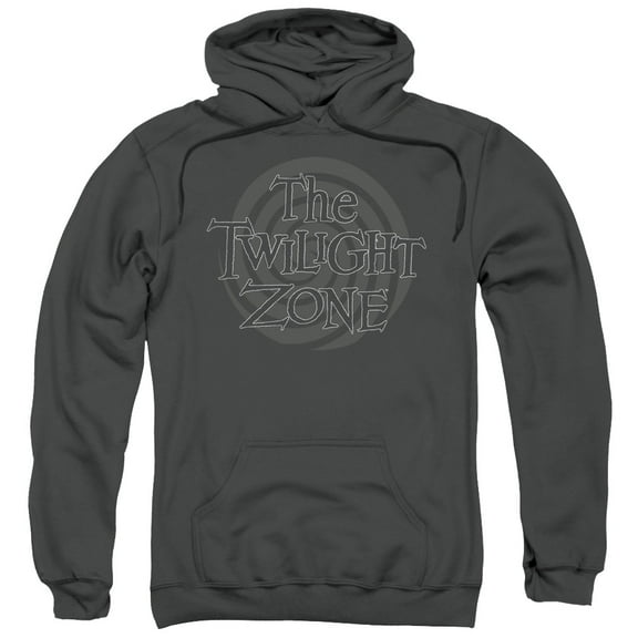 Trevco Twilight Zone-Spiral Logo - Adult Pull-Over Hoodie - Charcoal- Small