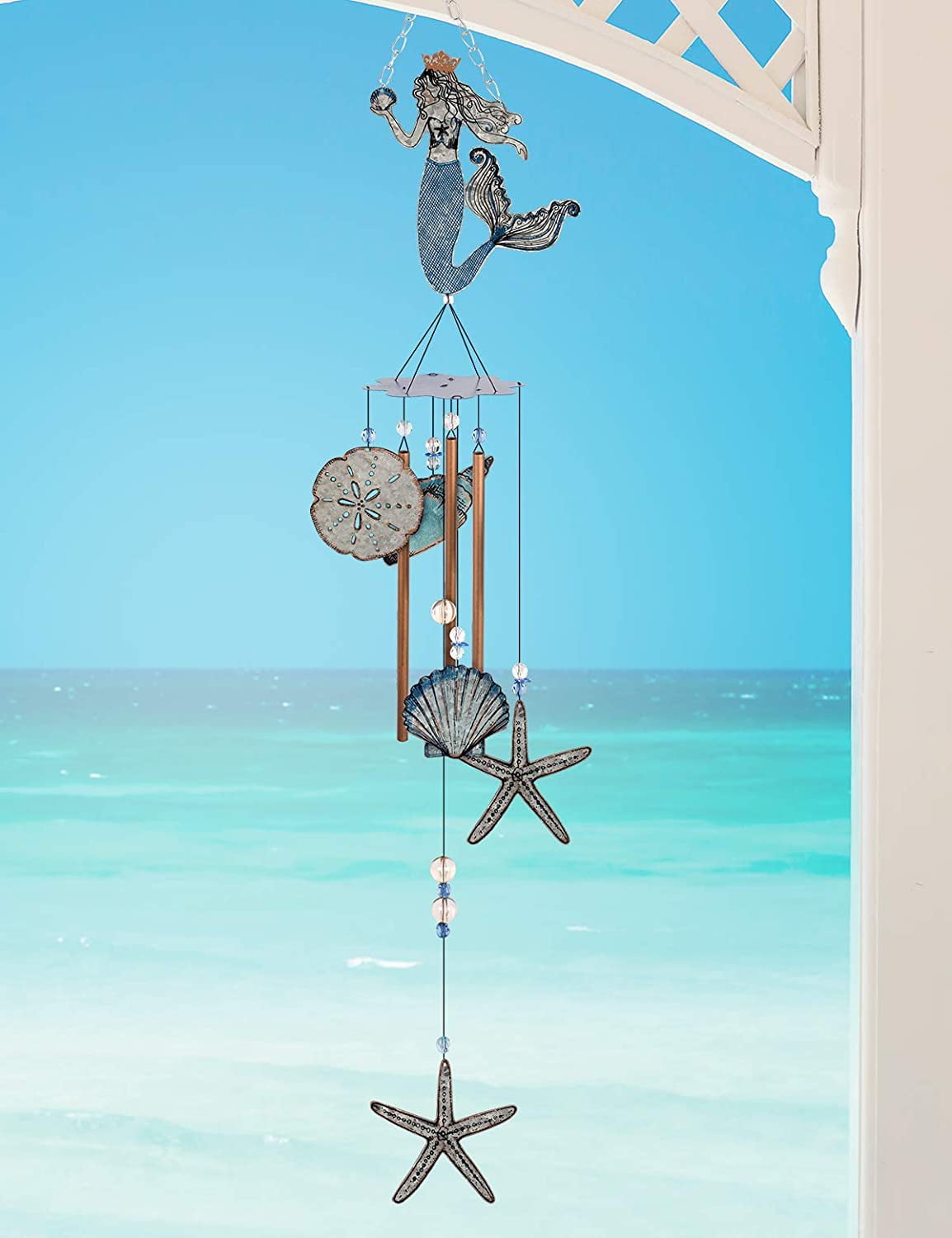 Sunset Vista Designs 92453 Mermaid Metal Wind Chime, Seashells