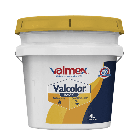 Pintura Vinílica Blanca Valcolor bassic Valmex 4L