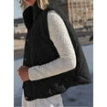 thumbnail image 5 of Women Cropped Lightweight Jacket Sleeveless Button Down Puffer Vest, 5 of 6
