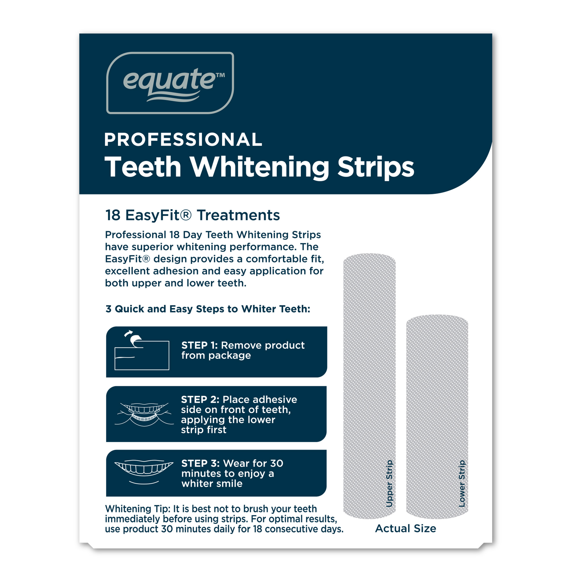 Equate 18-Day Professional Teeth Whitening Strips, 36 Count photo 5