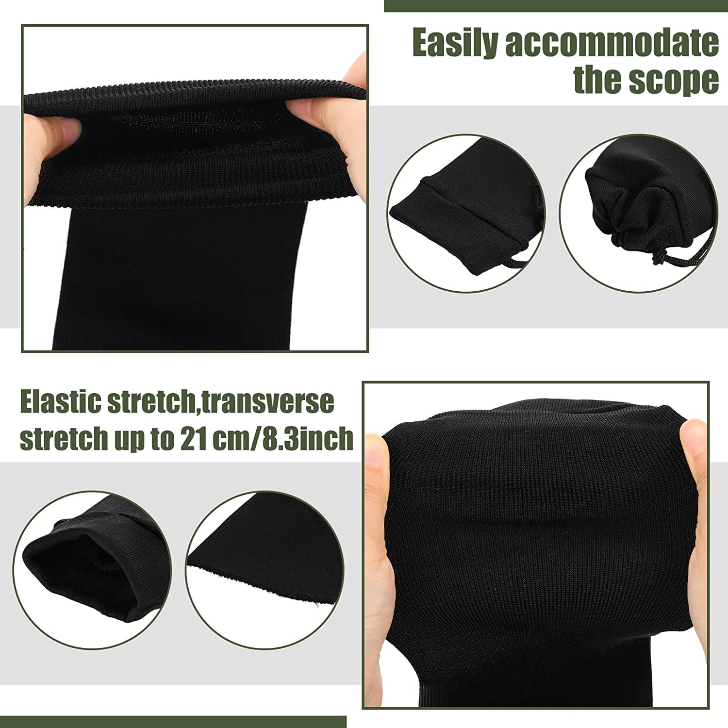 SONGAUN 6 Pcs 16 Inch Gun Sock Rust Silicone Gun Sleeve Fabric Waterproof Knit Socks Silicone Drawstring Closure for Tactical Accessories