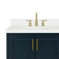 thumbnail image 5 of Ariel Stafford 43 Inch Single Left Offset Oval Sink Vanity With White Quartz Countertop W/1.5" Edge In Midnight Blue, 5 of 11