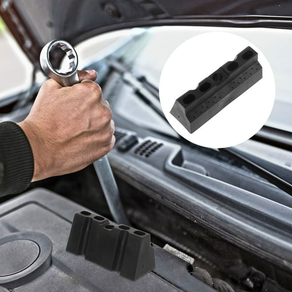 FRCOLOR Battery Hold Down Bracket Battery Hold Down Base Clamp Battery Tie Down With Steel Bolts Kit Car Battery Hold Down Kit Car Repair Parts Black