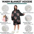 thumbnail image 5 of Wearable Oversized Blanket,Pioneer Flower Floral Print Pattern Wearable Blanket Hoodie for Adults,Cozy Hooded Blankets with Super Pockets,Super Warm Fuzzy Pullover for Women & Men, 5 of 6