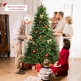 thumbnail image 2 of Gymax 7 FT Pre-Lit Xmas Tree 3-Minute-Setup Artificial Christmas Tree w/ LED Bulbs, 2 of 9