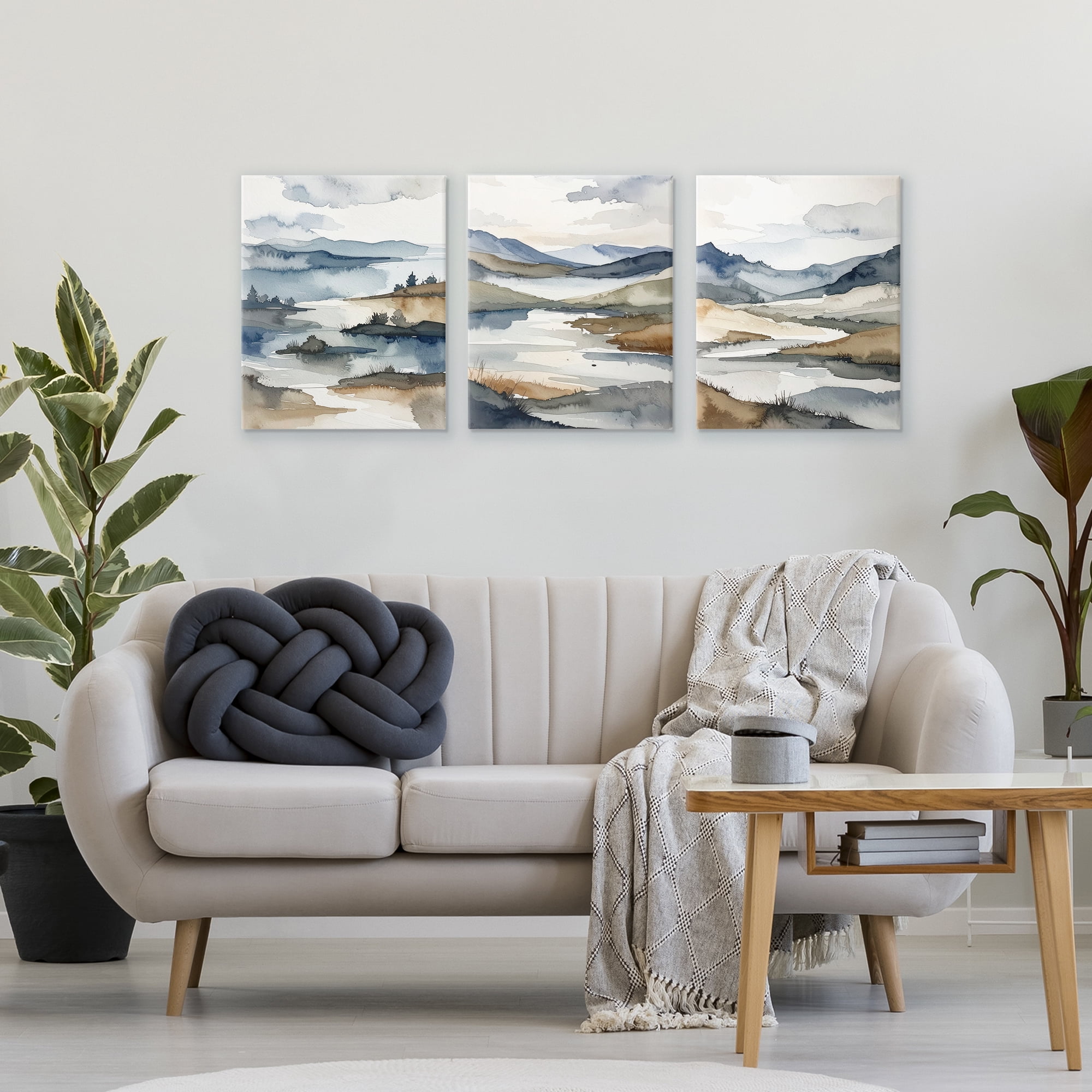 Stupell Industries Continuous Flow Of Water 3 Piece Canvas Wall Art Set, design by Alonza Saunders