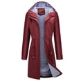 thumbnail image 3 of SWSMCLT Women's Hooded Rain Coat Anorak Waterproof Zipper with Pockets Raincoat Long Rain Jacket Zip Up Burgundy XX-Large, 3 of 4