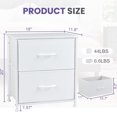 thumbnail image 3 of Nightstand with 2 Fabric Drawers, Metal Frame & Wood Top, Storage Furniture for Closet/Entryway/College Dorm, White, 3 of 8