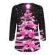 thumbnail image 4 of Puntoco Blusa informal de cuello redondo con mangas 3/4 cortas y estampado a la moda para mujer, 4 of 5