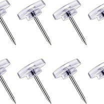 120 Count Clear Push Pins - Thumb Tacks for Wall Hangings, Cork Board, Plastic Flat Head Pins