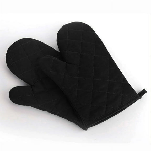 Heat Resistant Cotton Kitchen Oven Gloves, Non-Slip Microwave Mitts 2Pcs, Reusable Heavy Duty Work Hand Protectors