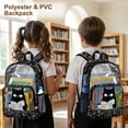 thumbnail image 4 of COEQINE Clear Backpack Heavy Duty for Women Girls, See Through School Backpack for Sport, 17 Inch Large Bookbag Daypack for High School & College, Reading Cat Black, 4 of 7