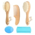 thumbnail image 1 of Set Aseo Bebe Cepillo Cerdas Naturales Peine 5 En 1, 1 of 5