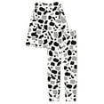 thumbnail image 5 of SCRAWLGOD Cow Print Women Pajamas Set Long Sleeve Pjs for Women Set Fall Clothes Crewneck Ladies 2 Piece Pajama Set Size 3XL Breathable Ladies Jogger Pjs Set, 5 of 6