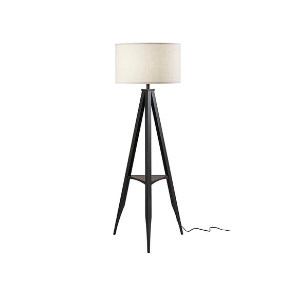 Adesso Warren 61.5" Contemporary Adjustable Head Black Tripod Floor Lamp
