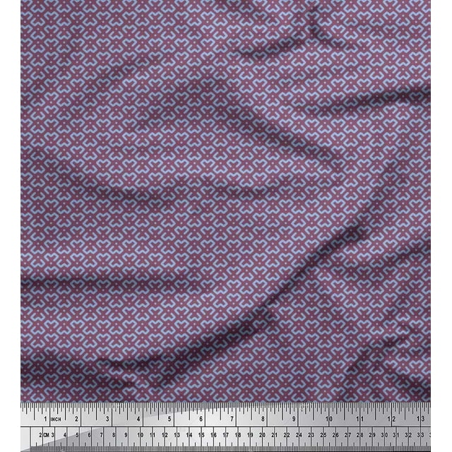 Soimoi Moss Georgette Fabric Dot & Geometric Small Print Fabric by The Yard 42 Inch Wide