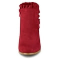 thumbnail image 3 of Botines Tacón De Bloque Con Volantes Allegra K Rojo 38, 3 of 7