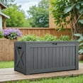 thumbnail image 2 of Vineego Storage Outdoor Lockable 120 gal Resin Deck Box, Gray, 2 of 8