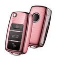 thumbnail image 2 of 1 PCS Suitable for Volkswagen POLO LaVida Sagitar Jetta Bora Tiguan Car Key Car Protection TPU Key Shell Carbon Fiber Pattern Key, 2 of 5