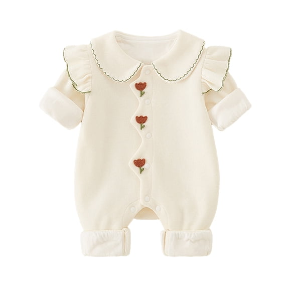Beautyzll Baby Newborn Girls Winter Warm Romper Jumpsuit Jacket Overcoat Thick Down Coat 0-18 Months