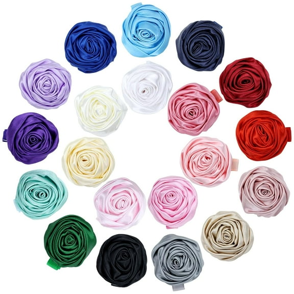 20 Pieces 5cm/2" Rose Flower Hair Clips Floral Hair Barrettes Hair Pins Accessories for Baby Girls Toddlers Kids Teens
