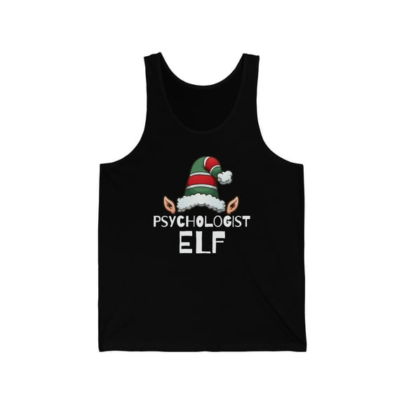 Psychologist Elf Christmas Unisex Tank Top, XS-2XL Holidays Xmas Elves
