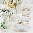 thumbnail image 5 of 200PCS White and Gold Plates - Gold Plastic Plates - Fancy Disposable Plate - Gorgeous Wedding Dinner & Dessert Plate for 100 Guests for Wedding & Thanksgiving Party, 5 of 9